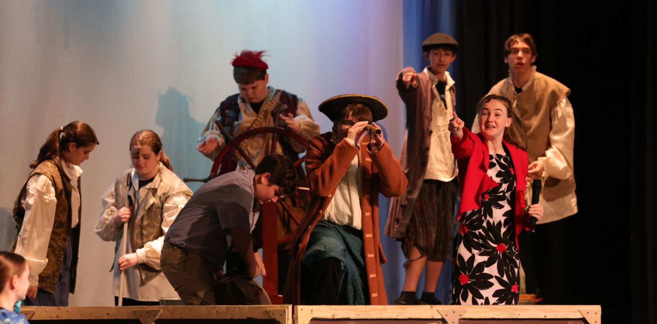 Students performing a pirates play