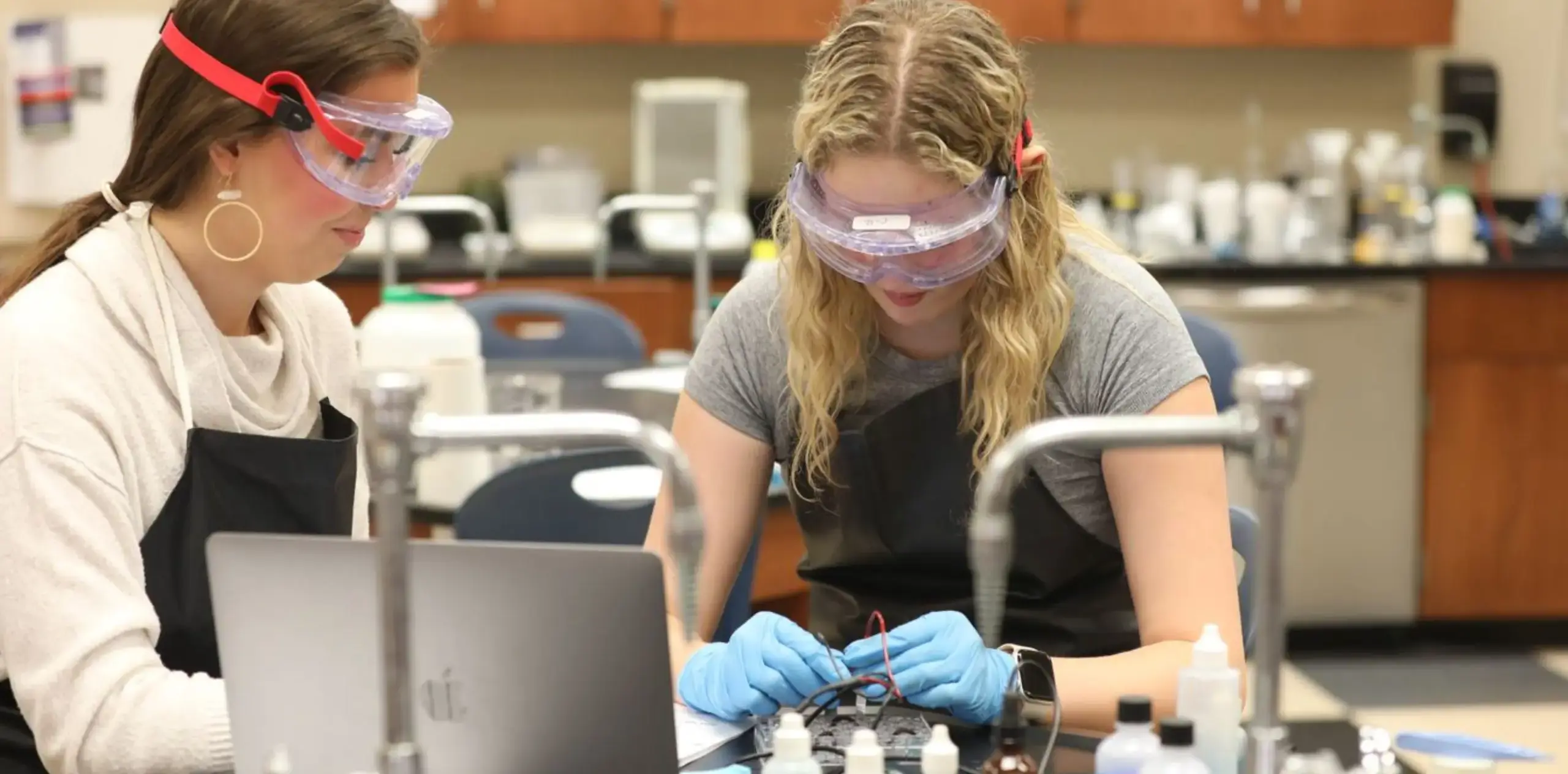 Upper school students engaging in a science activity