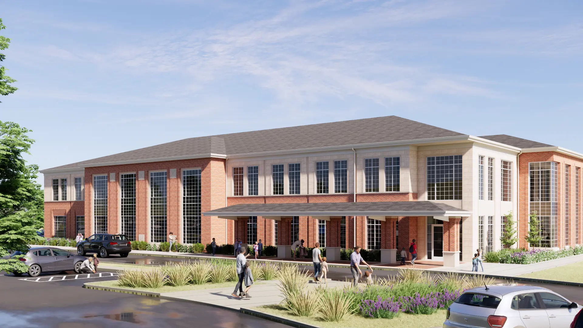 Exterior design for new Lower School at Randolph on Garth Campus. 