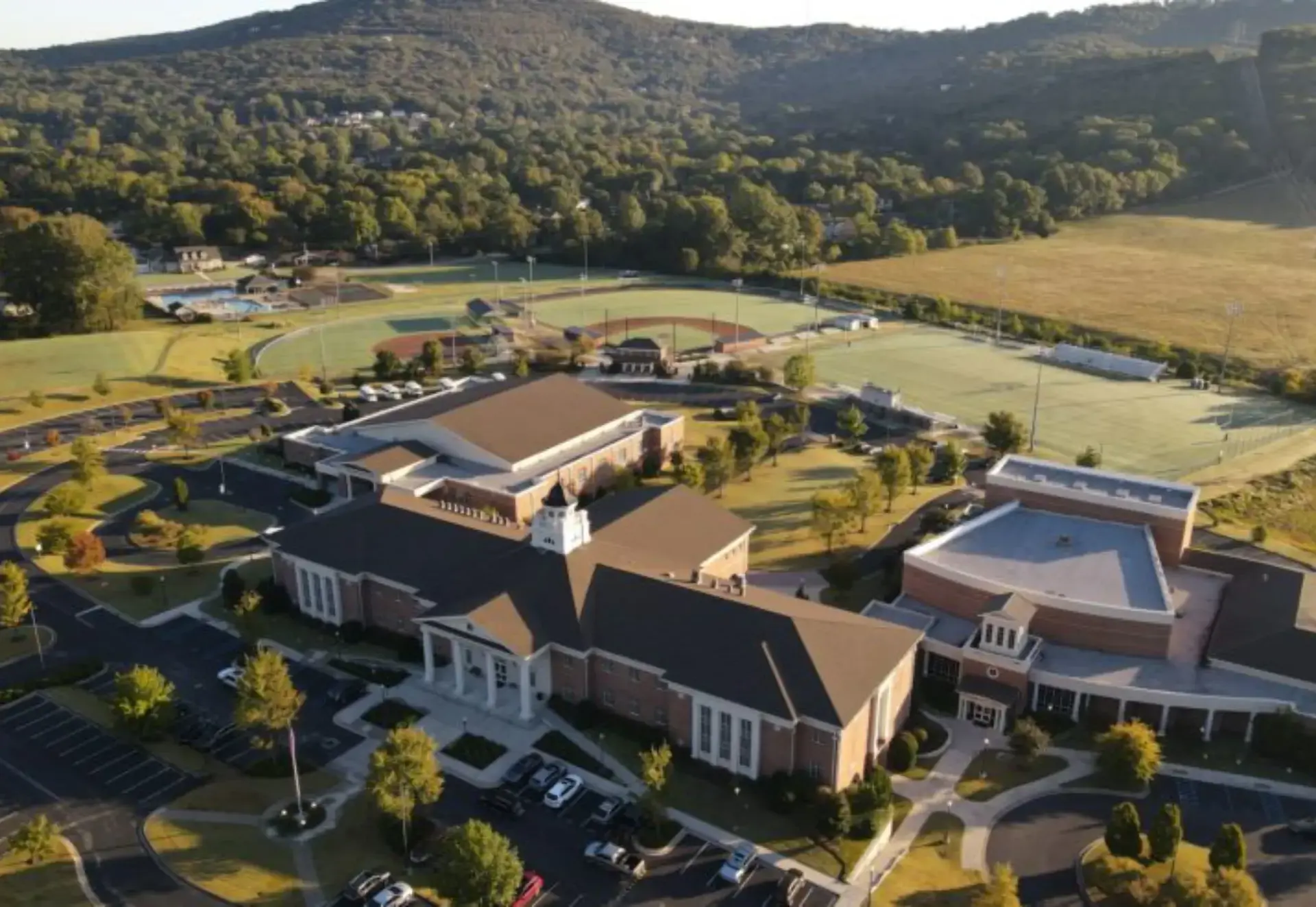 Aerial picture of the Randolph school