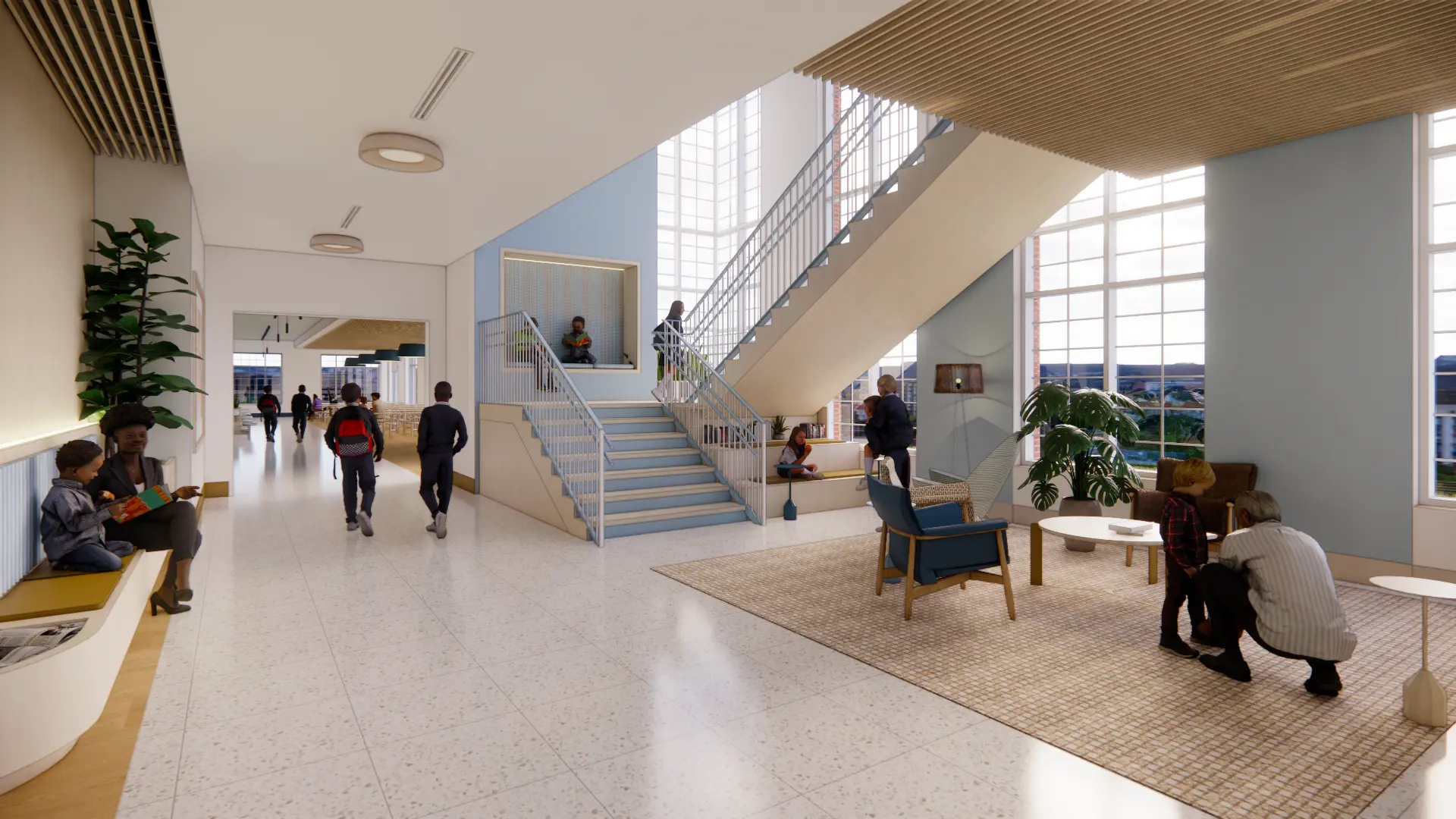 Interior design for new Lower School at Randolph on Garth Campus.